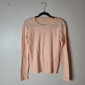 Vince 100% Pima Cotton Long Sleeve Scoop Neck Tee Size Medium